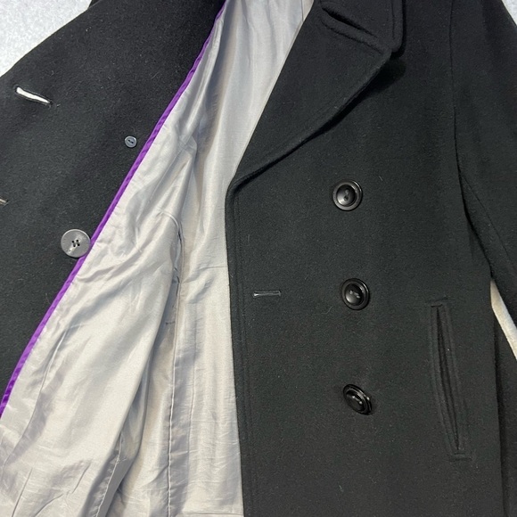 Calvin Klein Coat Women’s 8 Wool  Cashmere Blend Black Jacket Girl Boss - Picture 2 of 5